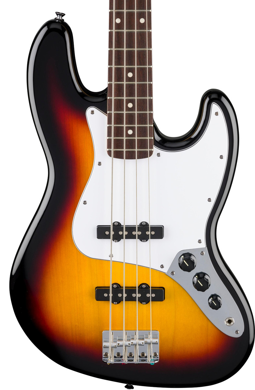 Fender Standard Series Jazz Bass Guitar in 3-Tone Sunburst